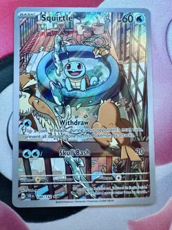 Pokemon Squirtle TCG Illustration Rare Stellar Crown Card 148/142 NM Condition - Image 2