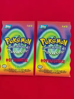 Topps Pokemon Evolution 2-Card Lot Squirtle #07 Blastoise #09 Die Cut Embos - Image 4