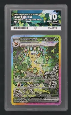Pokemon Leafeon Ex #144 Prismatic Evolution Ace 10 - sub grades perfect 10 - Image 2