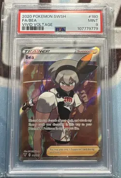 2020 Pokemon SWSH Vivid Voltage Full Art Bea #180 PSA 9 - Image 1