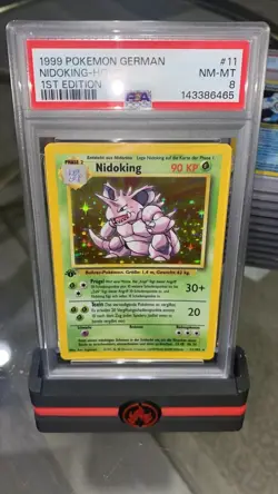 1999 POKEMON GERMAN 1ST EDITION #11/102 NIDOKING HOLO PSA 8 NEW CERT - Image 1