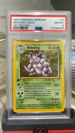 1999 POKEMON GERMAN 1ST EDITION #11/102 NIDOKING HOLO PSA 8 NEW CERT - Image 2