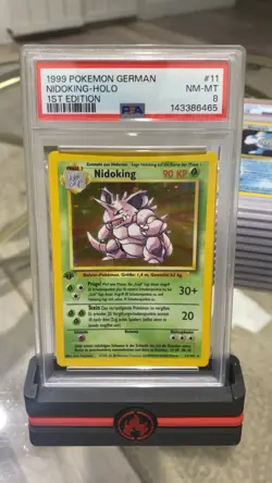 1999 POKEMON GERMAN 1ST EDITION #11/102 NIDOKING HOLO PSA 8 NEW CERT - Image 3