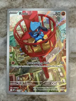 Pokemon Riolu #010 Mega Evolution ETB Promo Illustration Rare Full Art Holo NM - Image 1