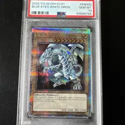 Blue-Eyes White Dragon Yugioh 2024 KC01-EN000 Quarter Century Secret Rare PSA 10 - Image 1