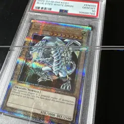 Blue-Eyes White Dragon Yugioh 2024 KC01-EN000 Quarter Century Secret Rare PSA 10 - Image 2