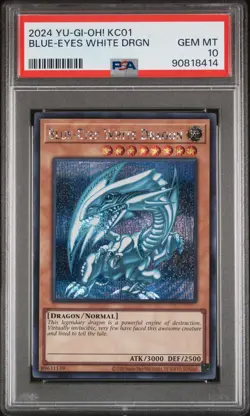Blue-Eyes White Dragon Yugioh 2024 KC01 Secret Rare PSA 10 - Image 1