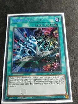 Toon Page-Flip BLCR-EN068 Secret Rare 1st Edition Yugioh Card - Image 1