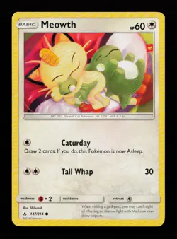 Meowth 147/214 Shibuzoh Common Unbroken Bonds Pokemon Cards - Image 1