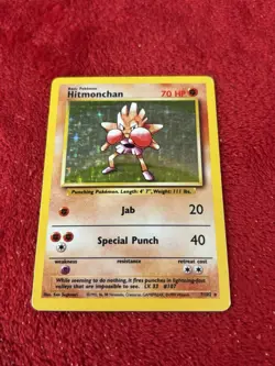 Hitmonchan 007/102 Base Set Holo Wotc Pokemon Card 1999 Played - Image 1
