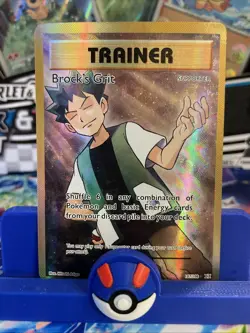 Pokemon TCG Trainer Brock's Grit Full Art 107/108 Evolutions Ultra Rare Holo, LP - Image 1