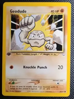 Geodude Neo Revelation 1st Edition Pokemon Card 44/64 Nintendo - Excellent LP - Image 1