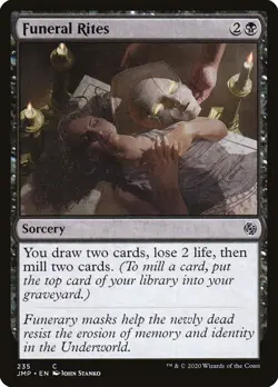 MTG FUNERAL RITES 235 - JUMPSTART JMP - BLACK SORCERY - CARD ADVANTAGE - Image 1