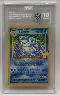 Blastoise 2/102 Celebrations: Classic Collection Pokemon Card TAG GEM MINT 10 - Image 1