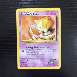 Pokemon Sabrina's Abra Gym Heroes Regular Common Card 091/132 Eng 2000 - Image 1