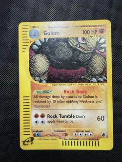 2002 Pokemon Expedition Golem Holo 14/165 Card LP Tcg - Image 1