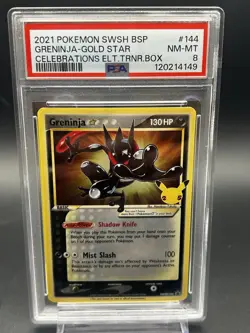 GRENINJA #144 PSA 8• 2021 Celebrations ETB Gold Star Promo Mint Pokemon - Image 1