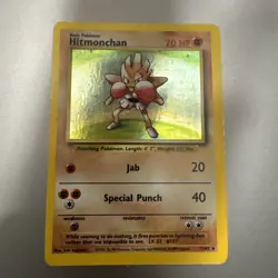 Pokemon TCG Hitmonchan Base Set 7/102 Holo Unlimited Holo Rare - Image 1