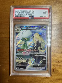 2025 POKEMON DRI EN-DESTINED RIVALS ILLUSTRATION RARE CYNTHIA'S ROSERADE PSA 9 - Image 1