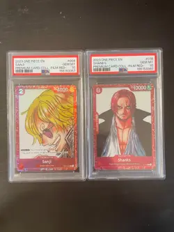 2023 ONE PIECE PREMIUM CARD COLLECTION ONE PIECE FILM RED SANJI AND SHANK PSA 10 - Image 1