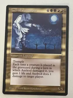 Magic the Gathering MTG Legends Axelrod Gunnarson NM (Beta Bob) - Image 1