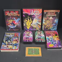 Yu-Gi-Oh! TCG Card Lot w/ Binder Pages, 2 Tins, DVDs/VHS Ultra Pro Manga - Image 1
