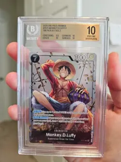 One Piece Promo Card Monkey.D.Luffy (Tin Pack Set Vol. 2) P-075 Foil BGS10 - Image 1