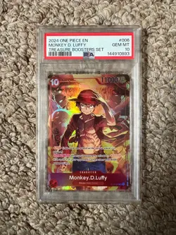 2024 One Piece Monkey D. Luffy Treasure Boosters #ST10-006 PSA 10 GEM MINT - Image 1