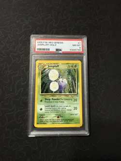 Pokemon Jumpluff 7/111 Neo Genesis Unlimited Holo Rare Graded PSA 8 - Image 3