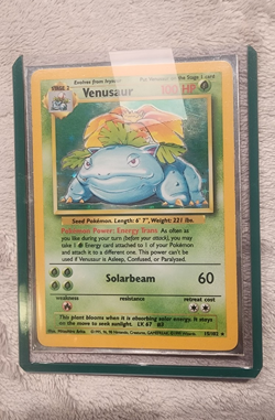 Pokemon TCG Base Set Venusaur Holo Rare 15/102 English 1999 100 HP - Image 1