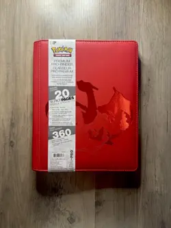 Ultra Pro Pokemon TCG Charizard 9 Pocket Leather Binder Red 360 Card Capacity - Image 1