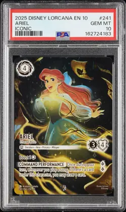 Disney Lorcana Ariel Ethereal Voice Iconic Whispers in the Well Holo PSA 10 EN - Image 1