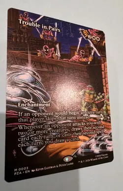 Trouble in Pairs (Borderless) Teenage Mutant Ninja Turtles SM Mtg M/NM MYTHIC - Image 1