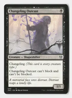 Changeling Outcast 40 Common Commander: Zendikar Rising Magic: The Gathering NM - Image 1