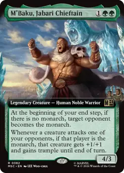 x1 M'Baku, Jabari Chieftain - Extended Art R MTG Commander: Marvel Super Heroes - Image 1