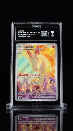Rapidash 189/182 Illustration Rare Destined Rivals Pokemon Tag 9 Mint - Image 1