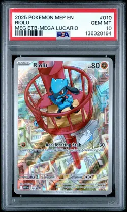PSA 10 Riolu MEP 010 Black Star Promo - Mega Evolution ETB Pokemon - Image 1
