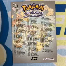 1999 Topps Pokemon Series 1 TV Animation Checklist Black Logo - Image 2