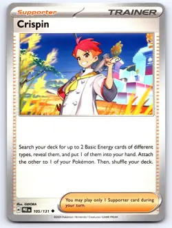 Crispin 105/131 Uncommon Prismatic Evolutions Pokemon Lightly Played - Image 1
