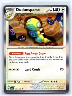 Dudunsparce 129/162 Rare Temporal Forces Pokemon Holo Lightly Played - Image 1