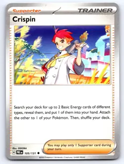 Crispin 105/131 Uncommon Prismatic Evolutions Pokemon Lightly Played - Image 1