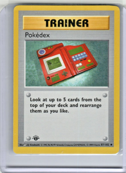 Pokemon Trainer Pokedex 87/102 Base Set 1st edition (Shadowless) Vintage - Image 1