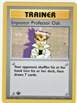 Imposter Professor Oak 1st Edition Base Set Shadowless Trainer 73/102 Pokemon - Image 1