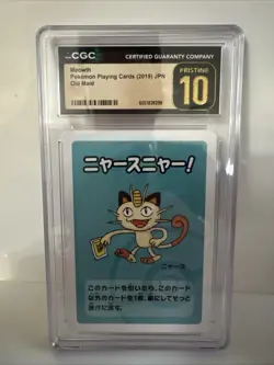2019 Pokemon Japanese Playing Cards Old Maid Meowth CGC 10 PRISTINE Rare - Image 1