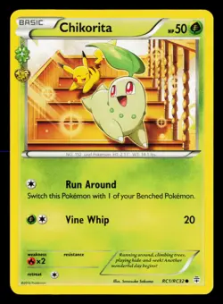 Chikorita RC1/RC32 Common Generations Pokemon Damaged Small Dent - Image 1