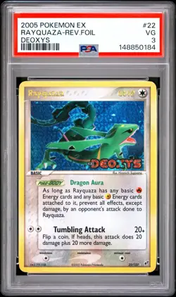 Rayquaza Reverse Holo 22/107 Deoxys Pokemon PSA 3 - Image 1