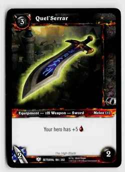 2012 WORLD OF WARCRAFT TCG BETRAYAL QUEL'SERRAR EQUIPMENT #194 - Image 1