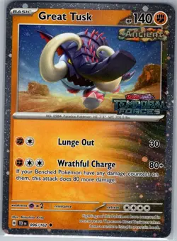 Great Tusk - (Temporal Forces Stamped) 096/162 Holo - Pokemon Card - NM - Image 1