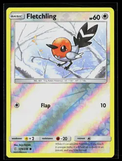 Fletchling 179/236 Common Reverse Holo Unified Minds Pokemon LP - Image 1