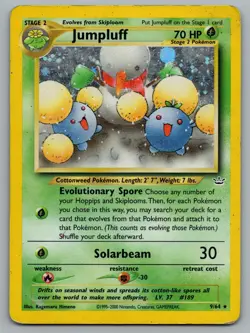 Jumpluff 9/64 Rare Neo Revelation Pokemon Unlimited Holo Moderately Played - Image 1